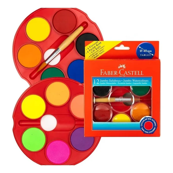Faber-Castell Little Creatives 12'li Jumbo Sulu Boya Seti - Görsel 4