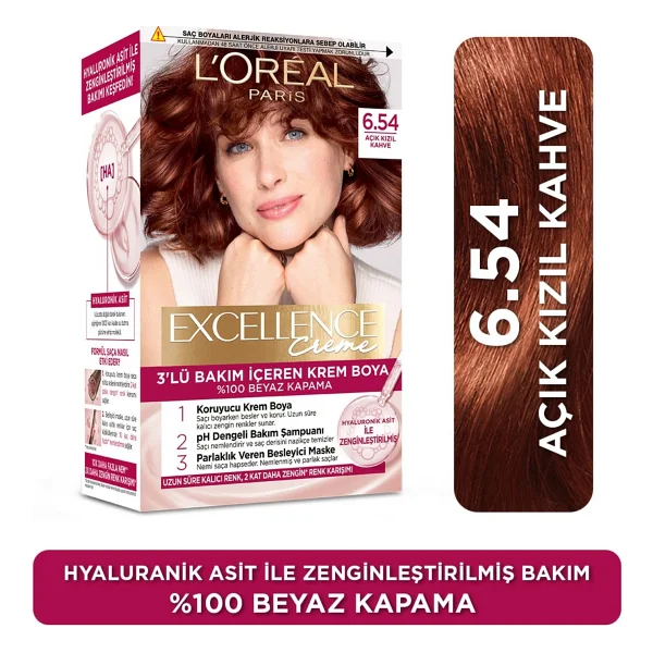L'oreal Paris Excellence Creme 6.54 Açık Kızıl Kahve Saç Boyası - Görsel 2