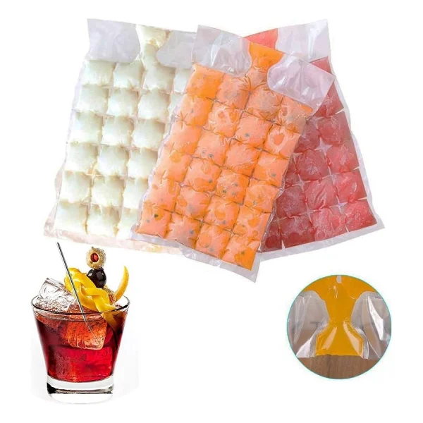 Monte Lua 2 Paket 480 Adet Buz Küpü, Buz Torbası, Kolay Çıkarılan Buz Küpü Kalıp Tepsileri, Dondurucu, Kokteyl, Kemik Suyu Torbası Dondurma Meyve Suyu İçin Kendinden Sızdırmaz Buz Küpü Torbaları - Görsel 2