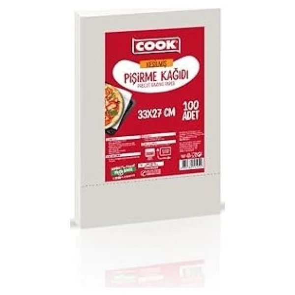 Cook Edt Kesilmiş Pişirme Kağıdı, 33 X 27 Cm, 100 Yaprak - Görsel 2