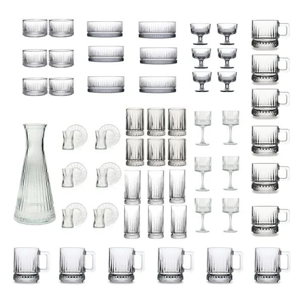 Paşabahçe Elysia 61 Parça Bardak, Sunumluk, Çerezlik , Dondurmalık Full Çeyiz Seti - Görsel 2