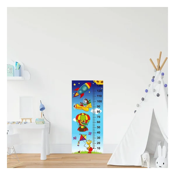 Çocuk Odası Bebek Odası Boy Ölçer Boy Cetveli Sticker Gökyüzü - Görsel 2