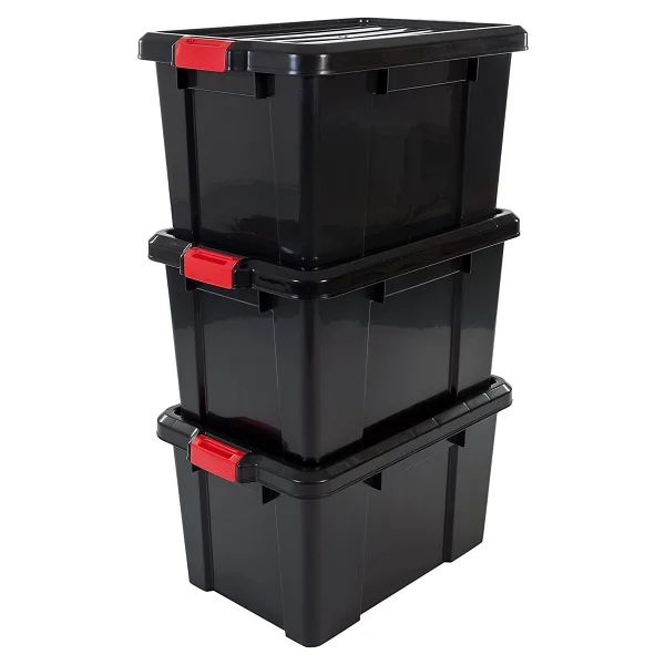 Irıs, 3'lü Set Saklama Kutuları 'power Box', Sk-450, Geçmeli Kilitli, Plastik, Siyah, 50 L, 59 X 38,5 X 32 Cm - Görsel 2