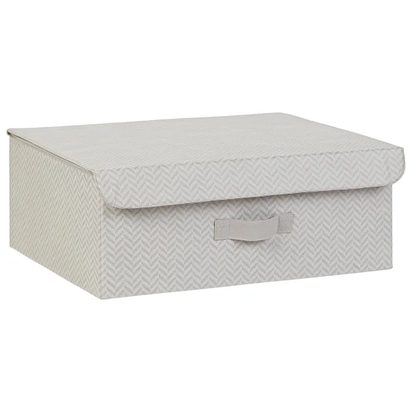 Ocean Home Textile Gri Balıksırtı Kapaklı Kutu 48 X 40 X 19 Cm - Görsel 2