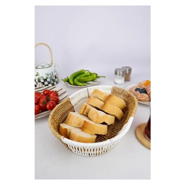Digithome Rattan Ekmek Sepeti Oval Ekmeklik 28 Cm Kahverengi D/10 C1-1-289 - Görsel 2
