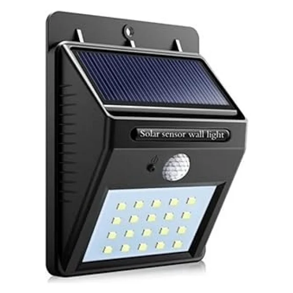 20 Led'li Sensörlü Solar Bahçe Balkon Duvar Lambası - Görsel 2