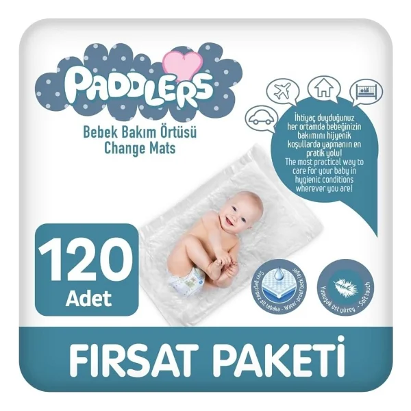 Paddlers 60x60 Cm 10'lu 12 Adet Bebek Bakım Örtüsü - Görsel 2