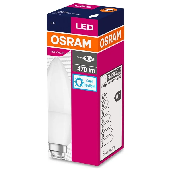 Osram LED 10'lu Paket Mum Clb 40 5w 470 Lümen 6500 Kelvin Beyaz Işık E14 Duy Ampul - Görsel 2
