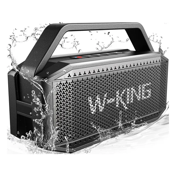 W-Kıng Subwoofer'lı Taşınabilir Yüksek Bluetooth Hoparlörler, 60w Dış Mekan Hoparlörleri Bluetooth Kablosuz Su Geçirmez Hoparlör, Derin Bas/40h/Tf/Aux - Görsel 2