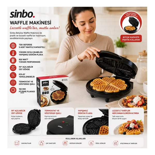Sinbo Ssm-2595 Waffle Makinesi - Görsel 2