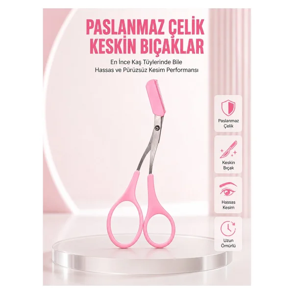Taraklı Kaş Düzeltme Makası - Hassas Şekillendirme Ve Kolay Kullanım ( Lisinya ) - Görsel 6