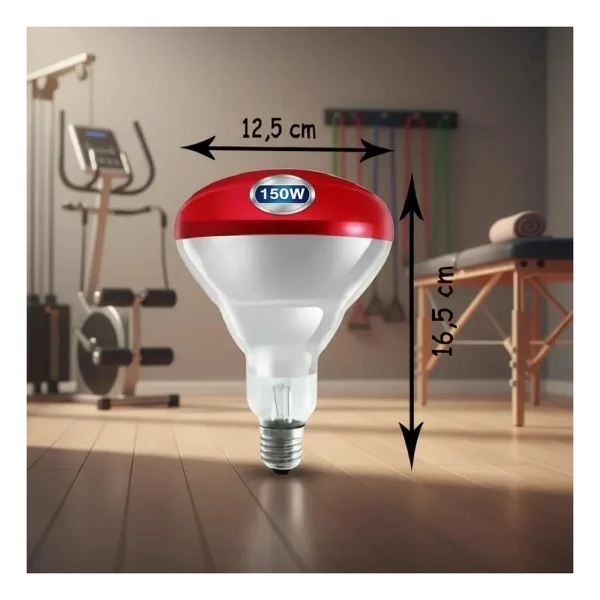 150w Kızılötesi (Infrared) Isıtıcılı Fizik Tedavi Lambası (Kırmızı Işık) E27 (Kalın Duy) ( Lisinya ) - Görsel 4