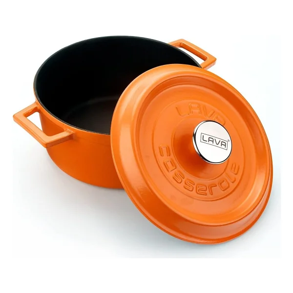 Lava Spring Turuncu Yuvarlak 24 Cm Döküm Tencere - Görsel 2