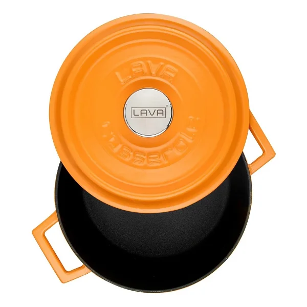 Lava Spring Turuncu Yuvarlak 24 Cm Döküm Tencere - Görsel 3