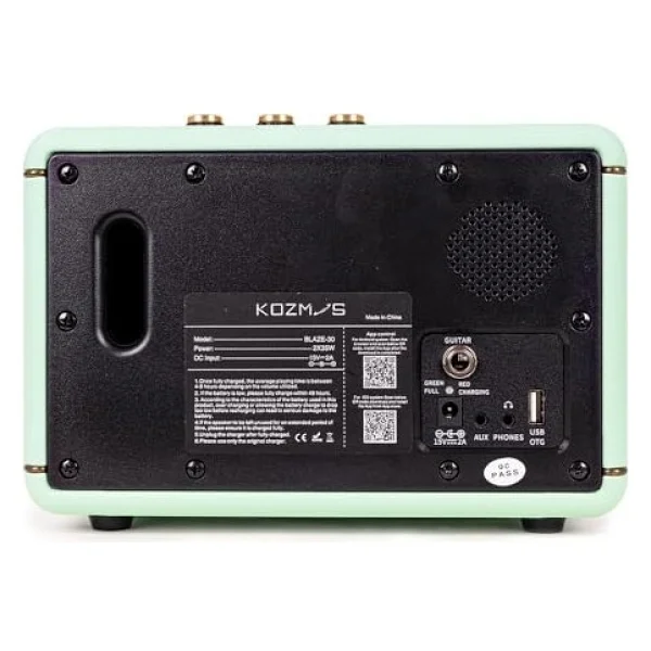 Kozmos Blaze-30lg Yeşil Bluetooth Hoparlör Ve Elektro Gitar Amfisi - Görsel 4