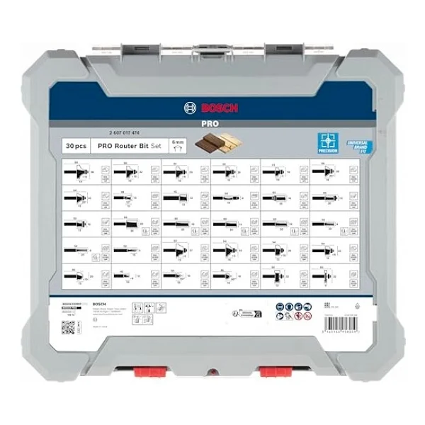 Bosch Professional 30 Parçalı Freze Seti Karışık (Ahşap İçin, 6 Mm Şaftlı Freze İçin) - Görsel 4