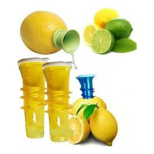 Vidalı Limon Sıkıcı Limon Suyu Pratik Kapaklı 2 Adet - Görsel 2