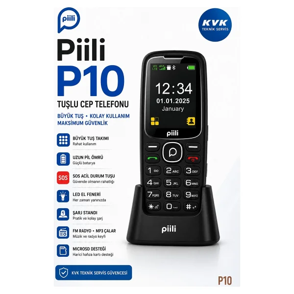 Piili P10 Cep Telefonu Siyah - Görsel 10