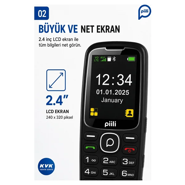 Piili P10 Cep Telefonu Siyah - Görsel 2