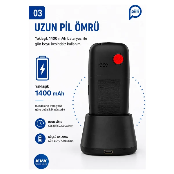 Piili P10 Cep Telefonu Siyah - Görsel 3