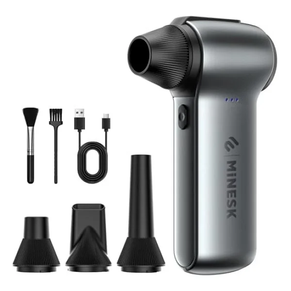 Minesk G150 Turbo Jet Fan Hava Üfleyici - Turbo Modda 150 Gram Hava Basıncı- Çok Amaçlı Kullanım (Klavye, Ev, Araba Temizliği, Toz Üfleme,) - Taşıma Çantalı Ve Ekstra Nozullu - Görsel 6