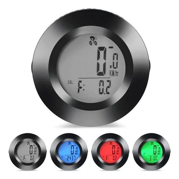 Kablosuz Bisiklet Km Hız Göstergesi Sayacı Su Geçirmez Lcd 4 Renk Yuvarlak Ekranlı LED Kilometre Saati - Görsel 8