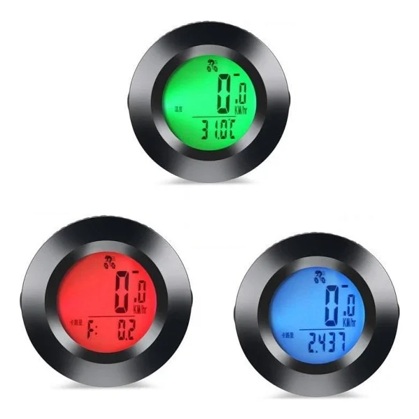 Kablosuz Bisiklet Km Hız Göstergesi Sayacı Su Geçirmez Lcd 4 Renk Yuvarlak Ekranlı LED Kilometre Saati - Görsel 9