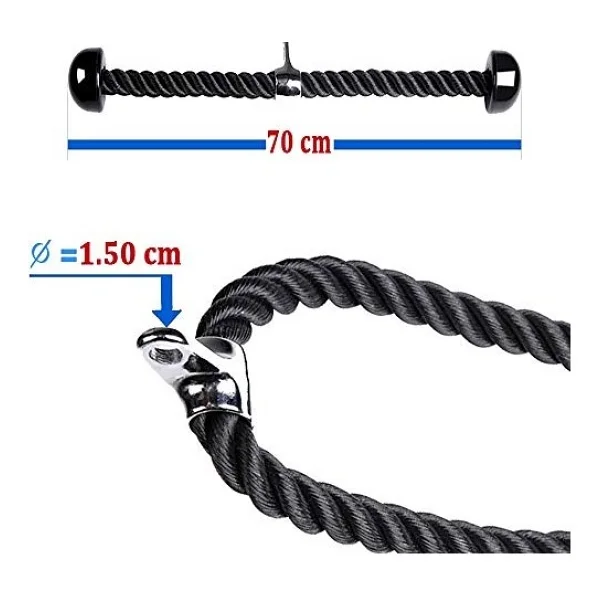 Xtreme Fitness Triceps Halatı Siyah - Görsel 2