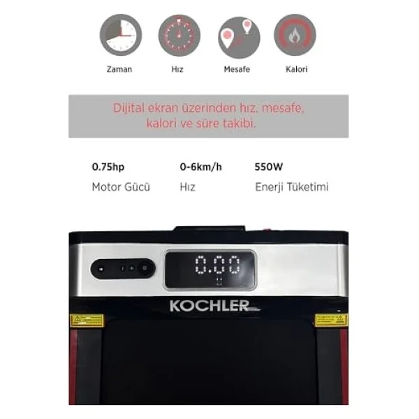 Kochler Dijital Ekranlı Tam Katlanabilir Koşu Bandı - Görsel 3