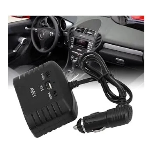 3 Lü Çakmak Soketi 120w Çakmaklık Çoğaltıcı 2 USB 1 Type-C Araç Şarj Cihazı Çakmak Çoklayıcı - Görsel 5