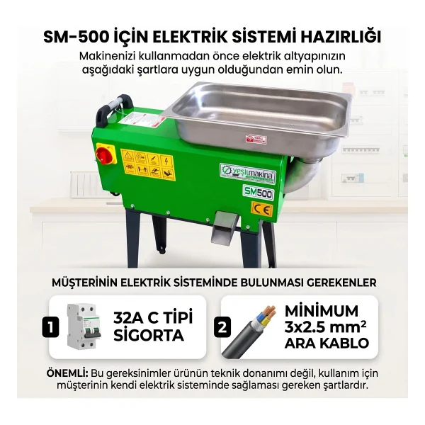 Yeşil Makine Elektrikli Salça Makinesi Sm-500 3hp - Görsel 10