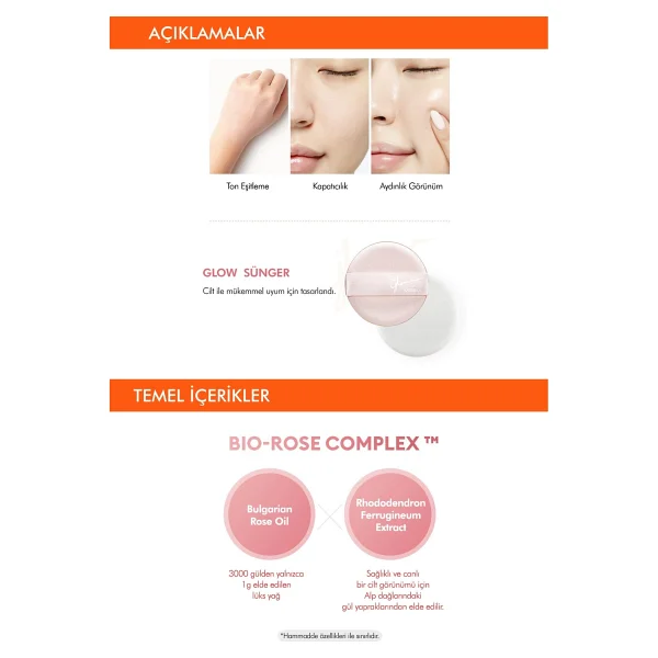 Missha Glow Tone Up Rose Pact Ton Eşitşeyici Spf 50 Pa++Krem Kapatıcı - Görsel 6