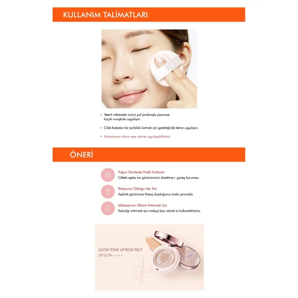 Missha Glow Tone Up Rose Pact Ton Eşitşeyici Spf 50 Pa++Krem Kapatıcı - Görsel 7