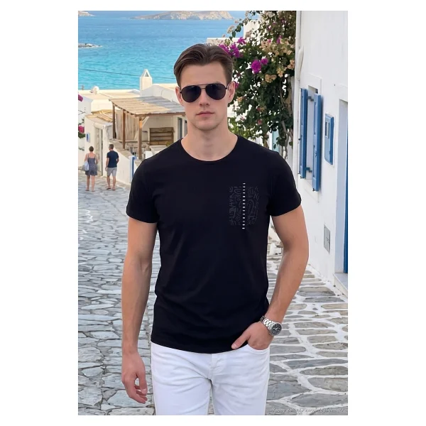 Buratti Bisiklet Yaka Pamuklu Slim Fit Erkek T Shirt 541QUINT AÇIK GRİ - Görsel 6