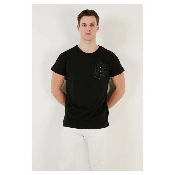 Buratti Bisiklet Yaka Pamuklu Slim Fit Erkek T Shirt 541QUINT AÇIK GRİ - Görsel 8