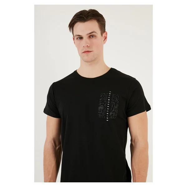 Buratti Bisiklet Yaka Pamuklu Slim Fit Erkek T Shirt 541QUINT AÇIK GRİ - Görsel 9