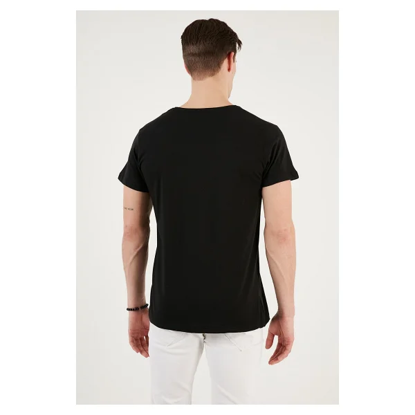Buratti Bisiklet Yaka Pamuklu Slim Fit Erkek T Shirt 541QUINT AÇIK GRİ - Görsel 10