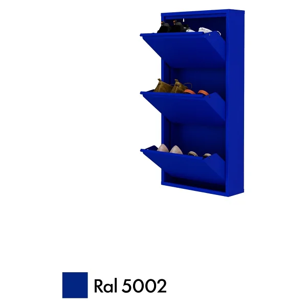 Evdemo 3 Kapaklı Metal Ayakkabılık Lacivert - Görsel 6