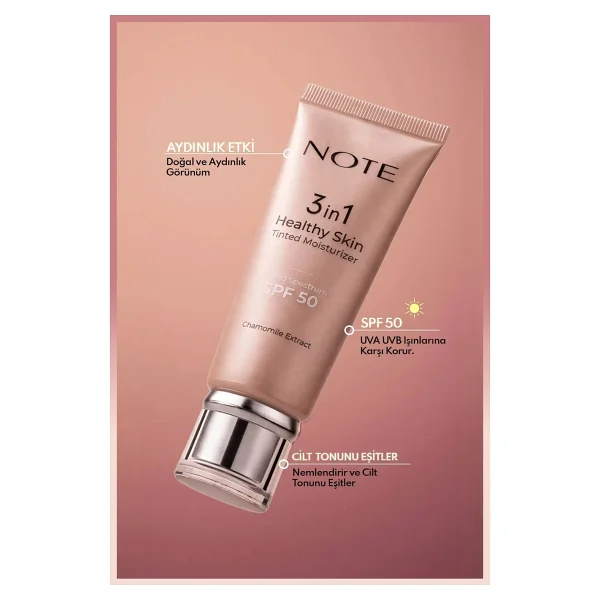 Note 3 In 1 Healthy Skin Tinted Moisturizer Spf 50 00 Light 30 Ml Bb Krem - Görsel 3
