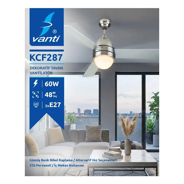 Vanti Kcf287 Aydınlatmalı Tavan Vantilatörü - Görsel 5