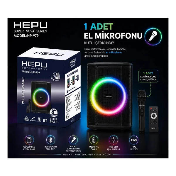 Hepu Hp-979 Bluetooth Hoparlör - Görsel 9