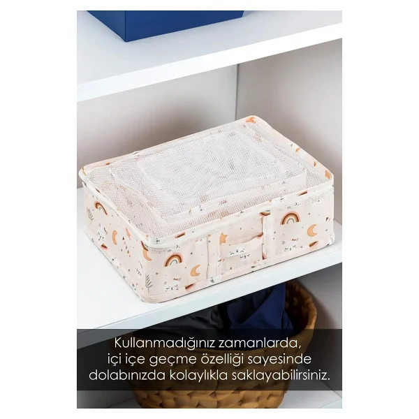 Meleni Baby 6'lı Bavul Valiz İçi Organizer Set - Anne Bebek Hastane Çıkış Çantası Düzenleyici - Seyahat Çantası - Görsel 4