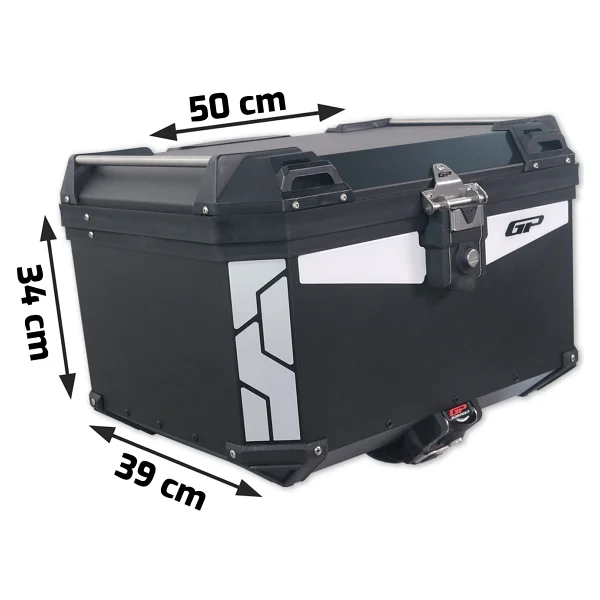 Gp Kompozit Universal 45 Lt Alüminyum Motosiklet Çantası Siyah - Görsel 6