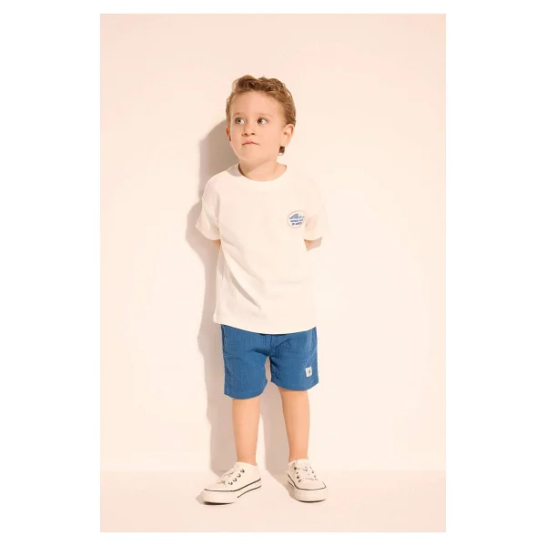DeFacto Müslin Şort Erkek Bebek, 12-18 AY, H3524A526HS, Mavi-BE376, Erkek bebek - Görsel 5