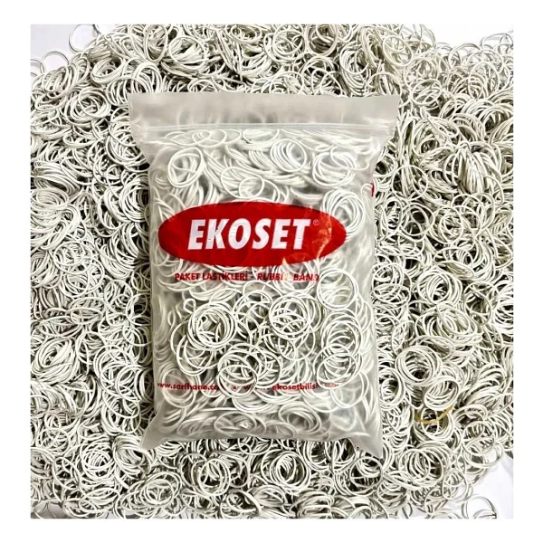 Ekoset Beyaz Paket Ambalaj Toka Para Lastiği 1000 Adet 40mm - Görsel 2