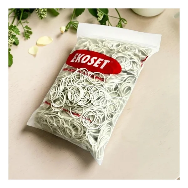 Ekoset Beyaz Paket Ambalaj Toka Para Lastiği 1000 Adet 40mm - Görsel 3