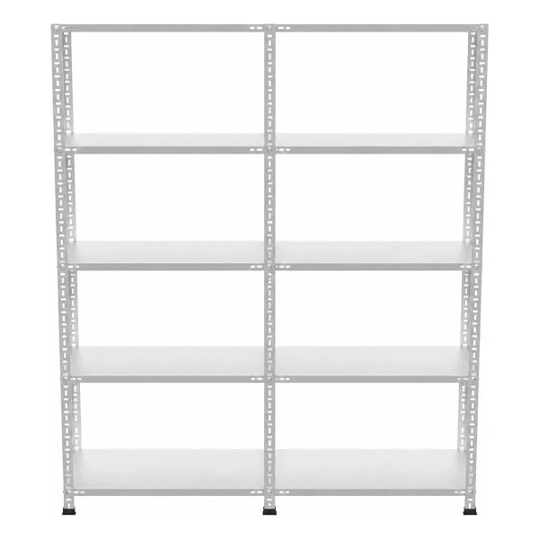 Rafburada 5 Katlı Duble Galvaniz Çelik Raf - Depo, Arşiv, Kiler, Dosya, Market Rafı - 43 X 120 X 200 Cm - Görsel 4