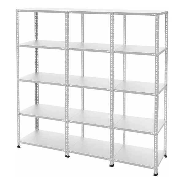 Rafburada 5 Katlı 3'lü Galvaniz Çelik Raf - Depo, Arşiv, Kiler, Dosya, Market Rafı - 31x60 Cm-200 Cm-0.70 Mm - 31 X 180 X 200 Cm - Görsel 3