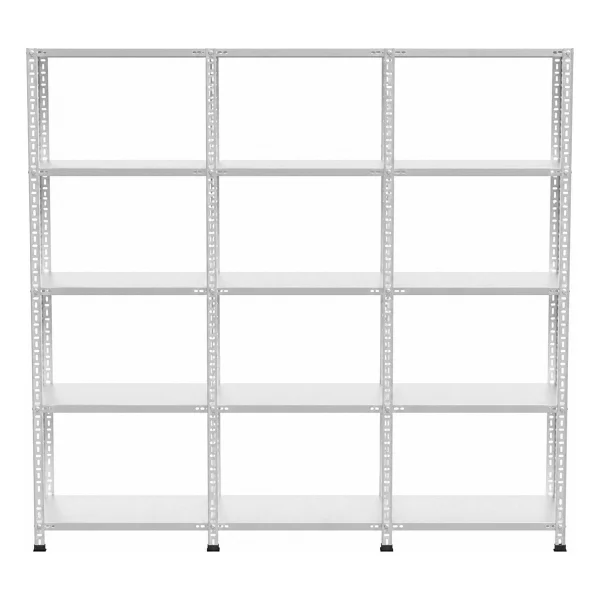 Rafburada 5 Katlı 3'lü Galvaniz Çelik Raf - Depo, Arşiv, Kiler, Dosya, Market Rafı - 31x60 Cm-200 Cm-0.70 Mm - 31 X 180 X 200 Cm - Görsel 4