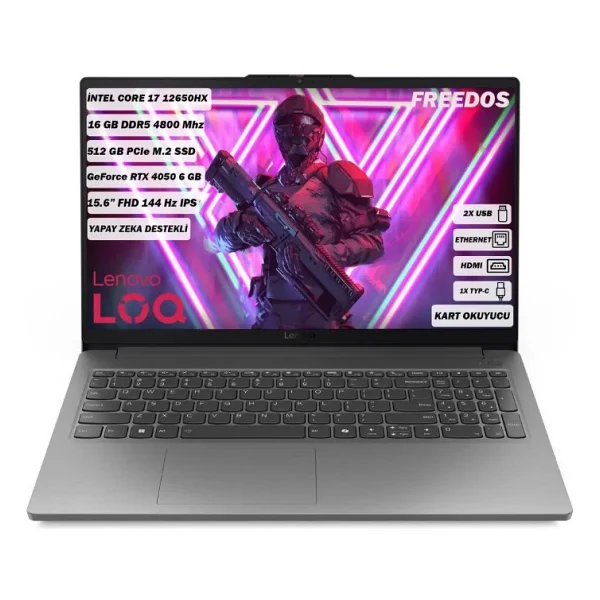 Lenovo Loq 15ıax9e 83lk002vtr İ7-12650hx 16 GB 512 GB Rtx4050 15.6" Full HD Gaming Laptop - Görsel 9